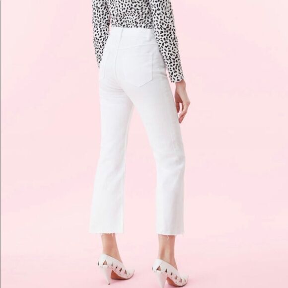 Rebecca Taylor La Vie Ines Kick Boot Raw Hem Hi-Rise Crop Jeans - Picture 3 of 11